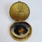 Vintage Estee Lauder Azuree Solid Perfume Compact Tortoise Button Gold Tone