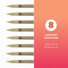 Sakura Pigma Micron Fineliner Pens  Assorted Colors  05 Tip  8 Count