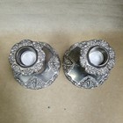 Pair Of Vtg Godinger Scroll Silverplated 3 25  Tall Candlestick Holders Ornate 