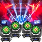 2 4pc Led 380w Zoom Moving Head Stage Light 19x20w Rgbw Dmx Beam Wash Lighting