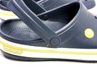 Crocs Crocband Clogs Navy Blue White Yellow Stripe Unisex Shoes Men 7 Women 9
