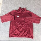 Adidas Womens Burgundy Quarter Zip Pullover Jacket Athletic Size Small