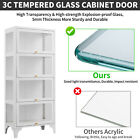 4-tier Steel Clear Glass Curio Display Cabinet Bookcase Trophy Storage Shelf