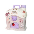 Lockable Cash Box Plastic Cute House Piggy Bank Coin Saving Money Bank Money Box