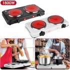 Electric Infrared Dual Burner Portable Heating Hot Plate Stove W  Glass Cooktops