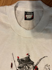 Vintage New 1990  White Graphic T-shirt  in Training   Fisherman L  42 x 30  