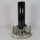 Antique James Tufts Silverplated Fence   Ivy Bud Toothpick Holder Frame 3061