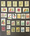 Worldwide Flower Stamp Lot     63 Stamps     Blocks  Pairs   Singles     Mint used