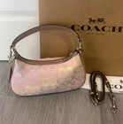 Coach Teri Shoulder Bag In Rainbow Signature Canvas   Leather Cda91 Silver sand