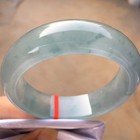 Natural Myanmar Jade Ice Transparent Perfect Floating Flower Bracelet 58mm