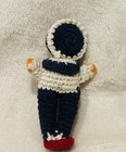 Vintage Amigurumi Asian Crochet Doll 3  Silk Hand Painted Face Collector