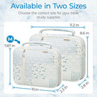 Bible Cover Quilted Cotton Tote Bag Large 11 2x8 6x2 8 Inch Green Blue Organizer