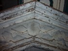 C1820-30 Colonial Era Wooden Door Pediment Crackled White Paint 72  X 40  