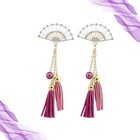 2pcs Handmade Alloy Phone Cover Ornaments Fan Tassel Diy Phone Shell Accessories