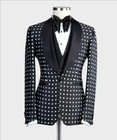 Premium Men s Polka Dots Luxury Shawl Lapel Blazer Groom Tuxedos Wedding Suit
