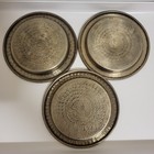 Vtg Mcm Hammered Aluminum Coasters Change Tray Set Of 3 Coasters Cottagecore