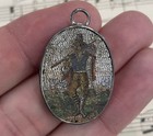 Rare Antique Italian Micro Mosaic Micromosaic Pendant Man Peasant People C1860