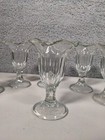 Set Of 8 Vintage Clear Glass Tulip Shaped Sundae Cups
