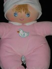 Well Made Toy Doll Baby Lovey Duck Hug N Snuggle 2004 Plush Pink White Rattle