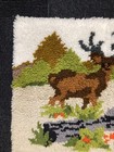 Vintage 70s Latch Hook Rug Wildlife Deer Wall Hanging Decor