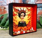 Day Of The Dead Frida Catrina Altar Shadowbox Handmade Polymer Mexican Folk Art