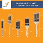 5 Piece Flat And Angle Brushes For All Latex And Oil Paints   Stains