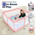 Play Pen 50x50x27 Inch Pack Portable Foldable Todale Pink Baby Playpen Yard