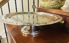 Vintage Oneida Versailles Silver Plate Footed Pedestal Tray Serving Tray
