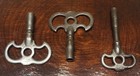  lot Of 3  Antique Batwing Germany Square Winding Mantle Clock Key Vintage