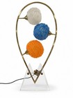 Vintage Mid-century Modern Atomic 3-light Spaghetti   Spun Lucite Lamp