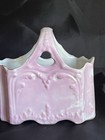 Rare Antique Waltham  Mass Pink Porcelain Souvenir Basket Made In Germany Euc