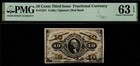 1863 10c 3rd Issue Beautiful Red Back Washington U s  Fractional Currency 