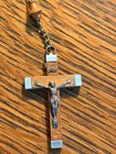 Vintage Brown Coco Wood Bead Our Lady Of Lourdes Rosary From France