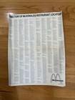 Vintage 19701 Ronald Mcdonald Advertising Poster Restaurant Directory