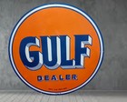 Gulf Dealer  Porcelain Enamel Heavy Metal Varaition Sign Double Side