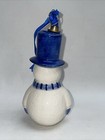 Snowman Holland Dutch Blue Christmas Ornament Snowman With Top Hat Vintage Delft