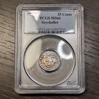 Ms66 1977 Seychelles Africa 25 Cents  Pcgs Old Holder- Pretty Luster   Toned