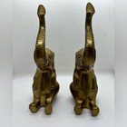 Vintage Cast Brass Pair Of Elephants Sculpture Book Ends Paper Weights