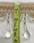  sold By The Yard  4    Tear Drop Beaded Trim Fringe Gimp Top  Beige