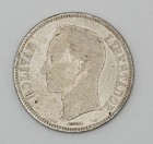Nice 1911 Venezuela 5 Bolivares Libertador   900  Silver Coin - Free Shipping
