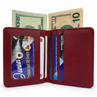 Genuine Leather Slim Wallet For Men     Minimalist Front Pocket Card Holder Rfid