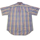 Tommy Jeans Vintage Y2k Plaid Button Up Shirt Xl Purple Cotton Short Sleeve
