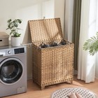 Laundry Hamper With Lid  190l Large Laundry Basket 3 Section With 6 Removable