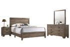 New 4pc Rustic Brown Queen King Twin Full Bedroom Set Modern Furniture Bed d m n