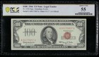 Sc 1966  100 Fr 1550 Legal Tender Pcgs 55 Red Seal About Uncirculated  857a 