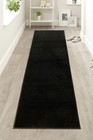 Custom Size Anti-slip Machine Washable Medium Profile Cut Pile Black Runner Rug