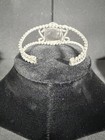 Vintage Sterling Silver Green Turquoise Cuff Bracelet Southwestern Navajo Style