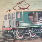 Electric Locomotive Train Railway Original Vintage Poster 1960s 