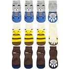 4pcs Knit Anti-slip Dog Cat Socks Pet Paw Protector With Rubber Reinforcement