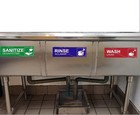 4 Pack Wash Rinse Sanitize Sink Labels Waterproof Sticker Signs Perfect For 3   